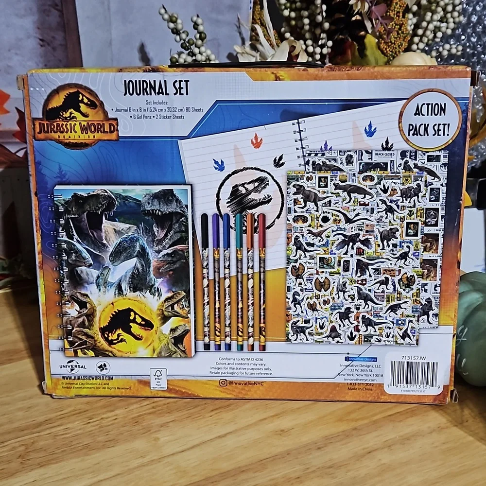 Jurassic World Journal Set Includes journal 6 gel pens and stickers! - Picture 3 of 6